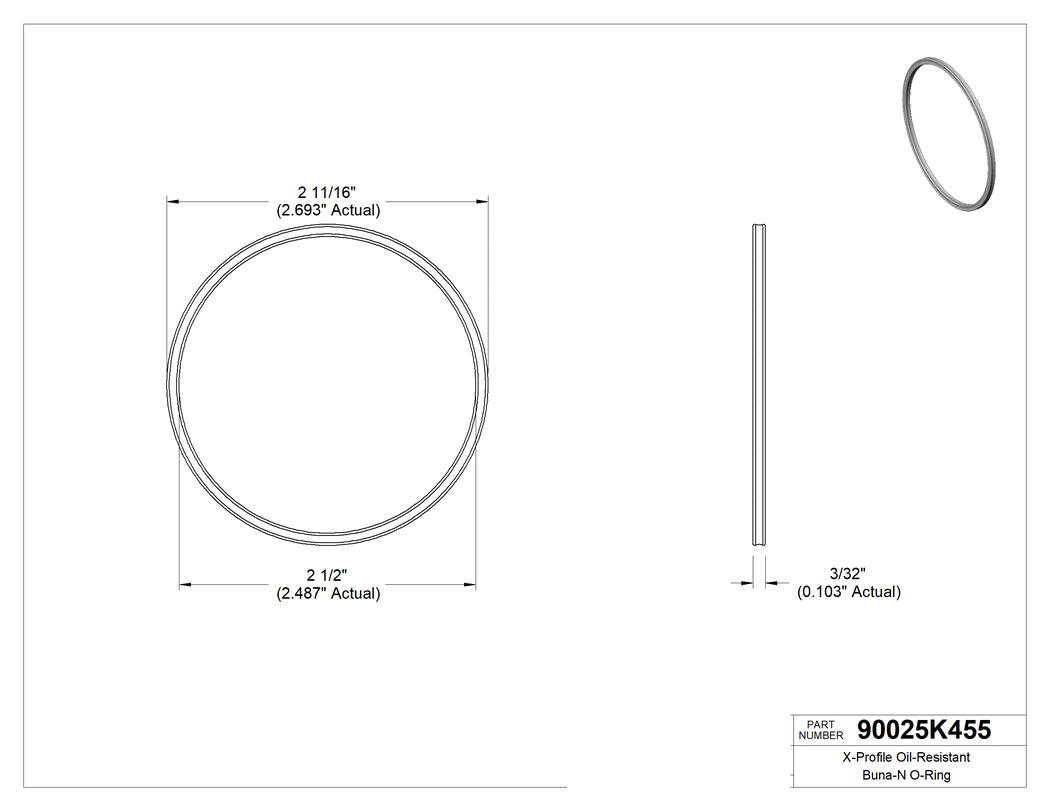 Technical drawing - 90025K455